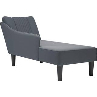 Chaiselong Med Højre Armlæn Fløjl - Mørkegrå