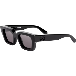 Off-White Unisex OERI126 Virgil 1307 black logo black Solbriller Acetat Sort Grå Firkantet Normal