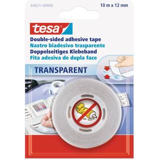 tesa film® Doppelseitiges Klebeband transparent 12mm 10m - Transparent