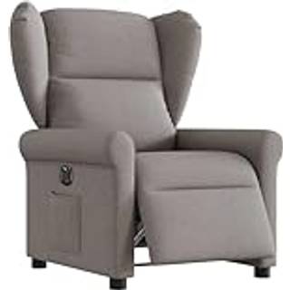 eldrevet lænestol stof gråbrun