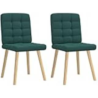spisebordsstole 2 stk. stof mørkegrøn
