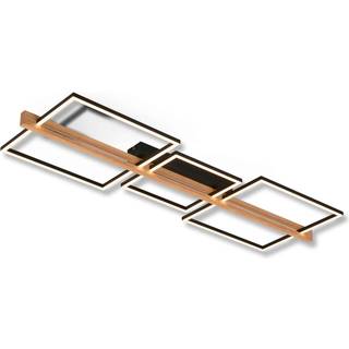 Moldura LED loftlampe, 108x35 cm, træ, metal, sort