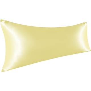 NTBAY SATIN Body Pillowcase til hår og hud luksuriøs og silkeagtig pudebetræk med konvolutlukning 20x54 tommer lysegul