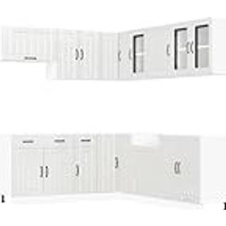 køkkenskabssæt Lucca11 dele konstrueret træ hvid højglans