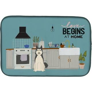 """" Caroline's Treasures West Siberian Laika Spitz Kitchen Scene Dish-Drying-Mats 14 X 21 Multicolor """"