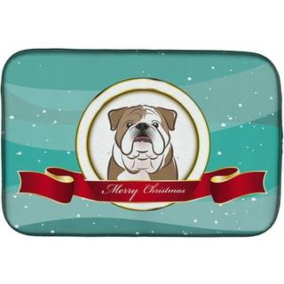 """" Caroline's Treasures English Bulldog Merry Christmas Dish Drying Mat 14 """" """" X 21 """" """" """"