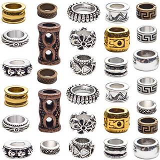 30 stykker tibetansk stil metalperler dreadlock perler store hullodstrue runde l?se perler til halsk?de armb?nd smykker, der g?r tilbeh?r h?rdeko