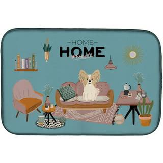 """" Caroline's Treasures CK7922DDM Sable White Papillon Sweet Home Dish-Drying-Mats 14 X 21 Multicolor """"