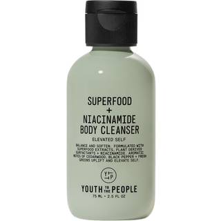 Ungdom til folket superfood niacinamid kropsvask rejsestørrelse (2,5 fl oz) grønnkål grøn te renser med nærende vitaminer antioxidanter forbed