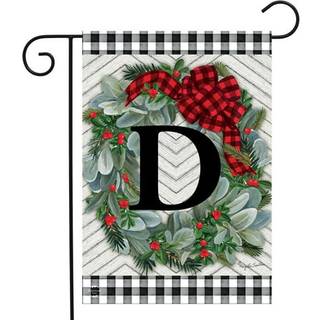 Vinterkrans Monogrambrev D Garden Flag 18 """" X 12.5 """" Briarwood Lane