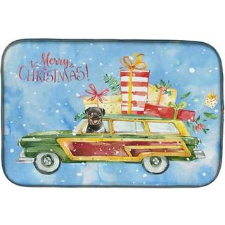 """" Caroline's Treasures CK2417DDM Merry Christmas Rottweiler Dish-Drying-Mats 14x21 Multicolor """"