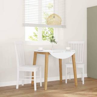 Spisebordsstole Massivt Gummitræ - Hvid