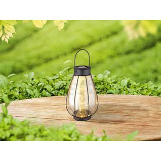 LED-solcellelampe 36649, sort, ravfarvet, metal, plast