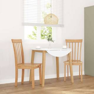 Spisebordsstole Med Hynder Massivt Gummitræ Brun - Naturfarvet