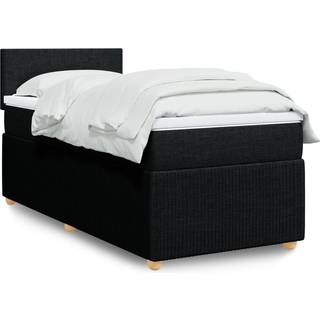 kontinentalseng med madras 90x200 cm stof sort