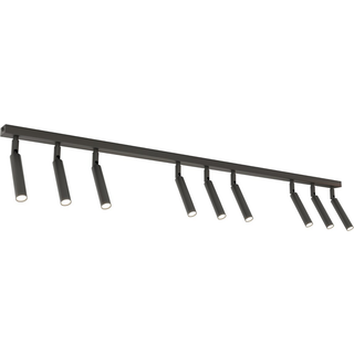 Ivi loftspot, 9 lyskilder, 116 cm lang, sort, metal, G9