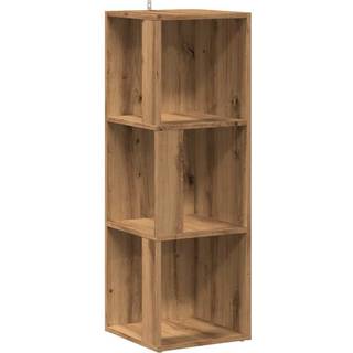 hjørnereol 33x33x100 cm konstrueret træ kunsteg