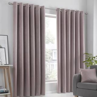 Fusion Fusion Pink Strata Room Darkening Woven Pair of Eyelet Curtains