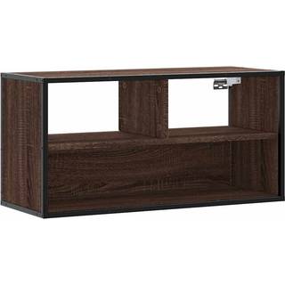 Tv-Bord 100X31X39,5 Cm Konstrueret Træ Og Metal Brunt Eg - 80 cm / Brun eg