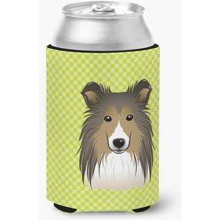 Checkerboard Lime Green Sheltie kan eller flaske Hugger BB1304cc