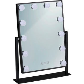Stort makeup-spejl 47 cm med belysning - vipbart med touch-funktion