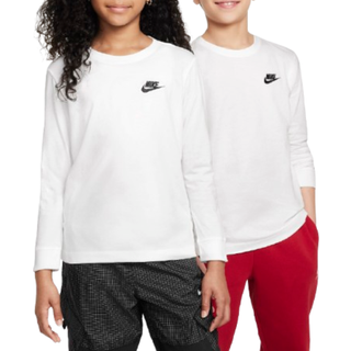 Langærmet Nike Sportswear-T-shirt til større børn - hvid
