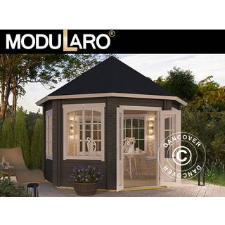 Havepavillon /Havepavillon i træ Lorraine, ottekantet 3,47x3,47x3,45m, 44mm, Mørkegrå