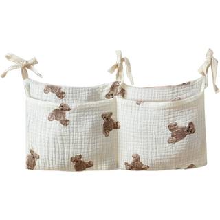 Justaus Bedside hængende tasker Mælkeflaske Bib-Storage Bag Crib Organizer Baby Nappy Sormitory Bunk Organizing Bag Bags Bags Little Bear
