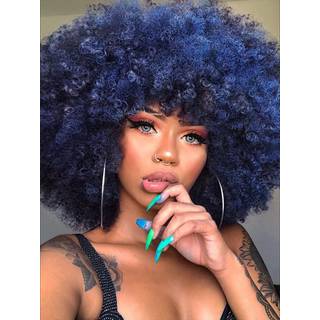 Gktineke Afro Wig 14 tommer Afro -parykker til sorte kvinder 70'erne Afro Kinky Curly Wig Bouncy Kæmpe fluffy puff Parykker Syntetisk hår til cos