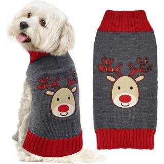 DOGGYZSTYLE Hunde Juletrje Juletj til kledyr Sdt grt rensdyr feriehvalpe kattekostume nytrsgaver til sm mellemstore store hunde Jumpere (L