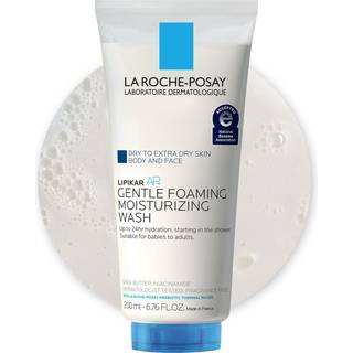 La Roche Posay Lipikar AP Gentle Foaming Moisturizing Wash Shea Butter Niacinamide Glycerin Moisturizing Body Wash & Face Wash For Dry Hud Nat