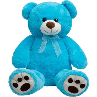 HOLLYHOME 3 ft Teddy Bear udstoppet dyr Big Teddy Bear Soft Plush Toy For Girlfriend Kids 36 Inches Lake Blue