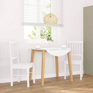 spisebordsstole 2 stk. massivt gummitræ hvid