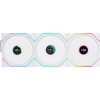 Lian Li UNI FAN TL Wireless LCD 3 pack - Kabinet køler - 120mm - Hvid med RGB - 33 dBA