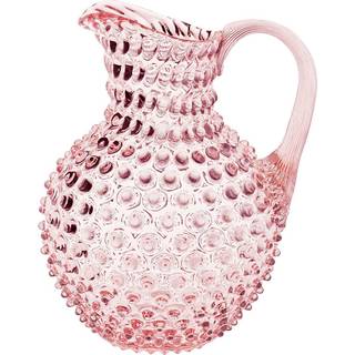 KLIMCHI Serving And Trays - 'Hobnail Jug', rosaline in Pink Glass