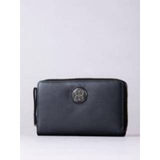 Lakeland Leather Lakeland Leather Black Large Icon Embossed Zip Purse