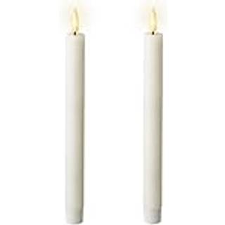 LED-Spitzkerze aus Wachs 24,5cm - Weiß