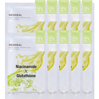 MEDIHEAL DERMA SYNERGY Indpakningsmaske til pletterpleje (10 pakker) - Forbedret plet og hud lysende med niacinamid glutathion