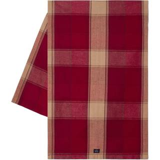 Lexington Checked linen-cotton løber 50x2350 cm Rød-beige