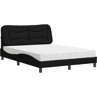 Seng med madras 140x200 cm stof sort