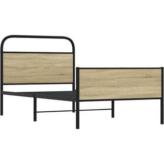 Sengeramme Uden Madras Metal Sonoma-Eg - med sengegavl og højt fodgærde / 107 x 203 cm