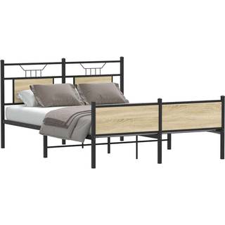 Sengeramme Uden Madras Konstrueret Træ Sonoma-Eg - med sengegavl og højt fodgærde / 140 x 190 cm