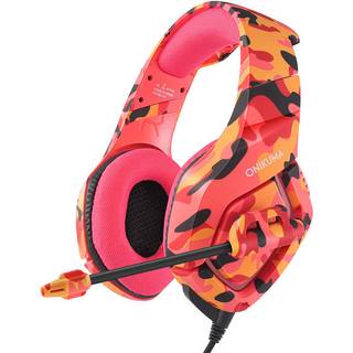 Onikuma K1-B Camouflage Elite Stereo Gaming Headset - Orange/pink