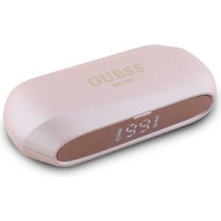 Guess Elongated Metallic Printed Logo Trådløse hovedtelefoner med opladningsetui - pink