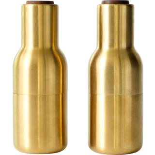 Audo Copenhagen Bottle Grinder krydderikværn metal 2-pak Brushed brass (låg i valnød)