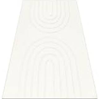 CURVY hvidt 11 Arches vaskbart tæppe, struktureret, præget, plys 80x150 cm