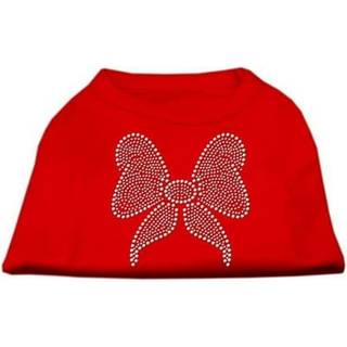 Rhinestone Bow Shirts Red XXXL