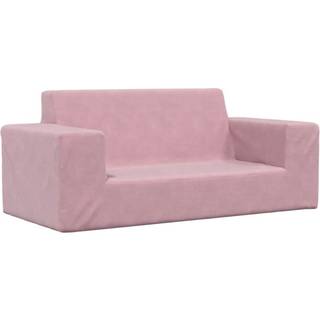 2-personers sofa til børn blødt plys pink