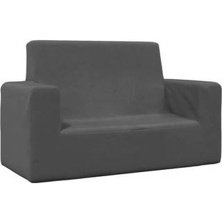 2-personers sofa til børn blødt plys antracitgrå