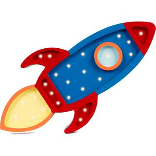 Little Lights Lampe Rumraket, Navy/Rød